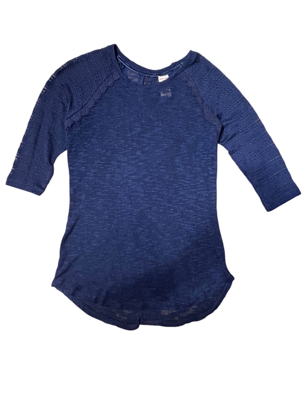 Arizona Jean Company Girls' Navy 3/4 Sleeve Knit Top